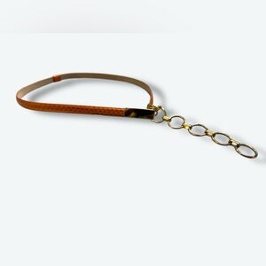 1990s Carlisle Orange Embossed Gold Chain Belt